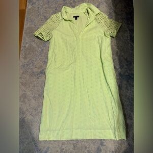 J. Crew Lime Green Eyelet Polo Dress